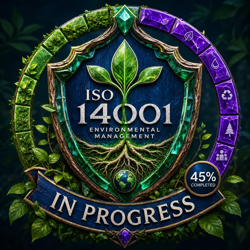ISO 14001 — Environmental Management Systems, certification in progress